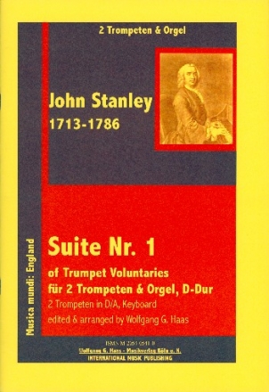 Suite Nr.1 in D-Dur fr 2 Trompeten in D/A und Orgel Partitur und Stimmen