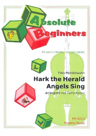 Hark the Herald Angels sing fr variable Streicherbesetzung (sehr leicht),  Partitur und Stimmen