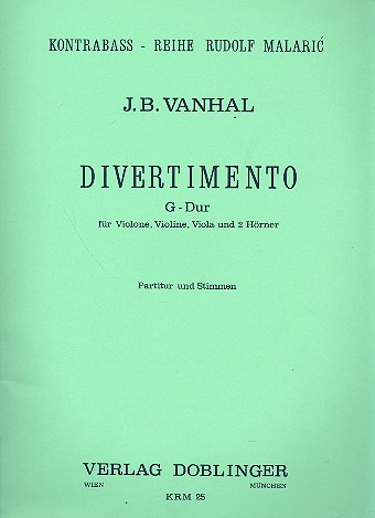 Divertimento G-Dur fr Violone, Violine, Viola und 2 Hrner Partitur und Stimmen