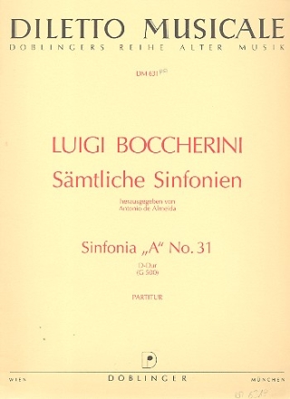Sinfonie D-Dur Nr.31 fr Orchester Partitur Almeida, Antonio de, Ed