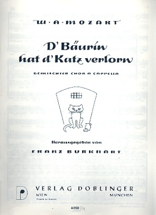 D' Buerin hat d' Katz verlorn fr gem Chor a cappella Singpartitur