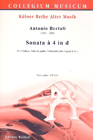 Sonata  4 in D fr 2 Violinen, Viola da gamba, Violoncello und Bc Partitur und Stimmen