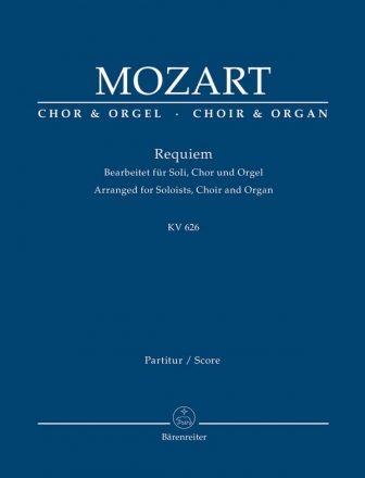 Requiem KV626  fr Soli, Chor und Orgel Partitur (la)