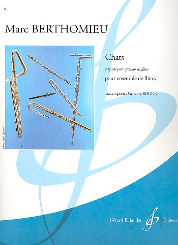 Chats pour ensemble de flutes (12 ou plus), partition+parties Grognet, G., arr.