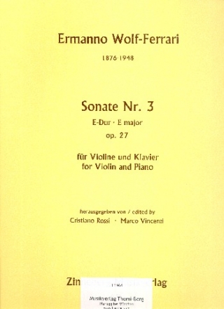 Sonate E-Dur Nr.3 op.27 fr Violine und Klavier