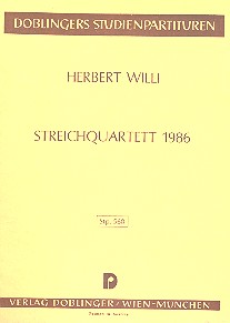 Streichquartett 1986 Studienpartitur