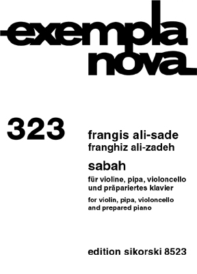 Sabah fr Violine, Pipa, Violoncello und prpariertes Klavier,  Stimmen exempla nova 323