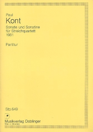 Sonate und Sonatine fr Streichquartett Studienpartitur