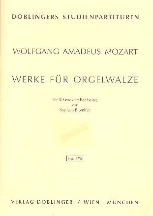 Werke fr Orgelwalze fr 2 Oboen, 2 Klarinetten, 2 Fagotte und Hrner Studienpartitur