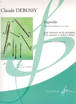 Rapsodie pour clarinette sib principale, flute et quatuor a cordes et harpe, parties