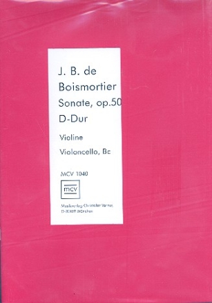 Sonate D-Dur op.50 fr Violine, Violoncello und Bc. Partitur und Stimmen