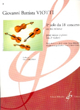 Solo no.1 mi mineur du concerto no.18 pour violon et piano (ou 2 violons)