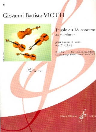 Solo no.1 mi mineur du concerto no.18 pour violon et piano (ou 2 violons)