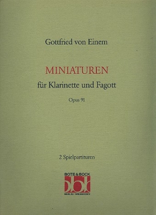 Miniaturen op.91 fr Klarinette und Fagott 2 Spielpartituren