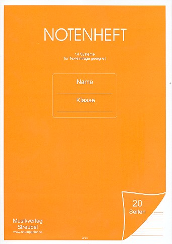 Notenheft 14 Systeme  Din A4, 20 Seiten fr Texteintrge geeignet