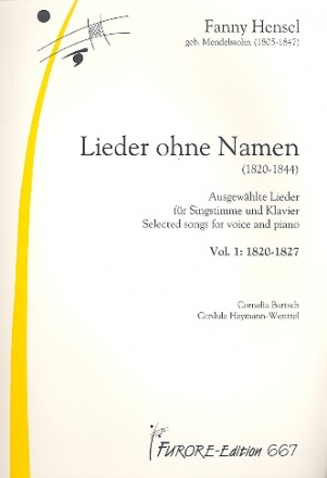 Lieder ohne Namen Band 1 (1820-1827) Ausgewhlte Lieder fr Singstimme und Klavier