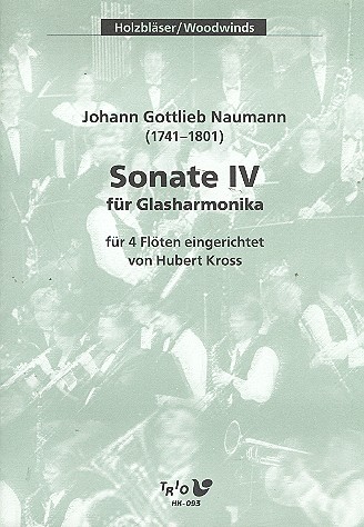 Sonate Nr.4 fr Glasharmonika fr 4 Flten,  Partitur und Stimmen Kross, Hubert, Arr.