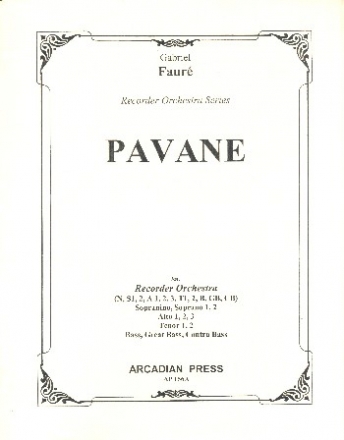 Pavane for recorder orchestra, score+parts Davis, Stan, arr.