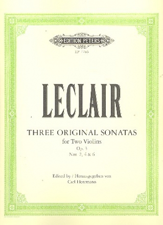 3 original sonatas op.3 for two violins Parts