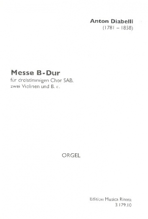 Messe B-dur fr Soli,gem Chor und Orchester Orgel