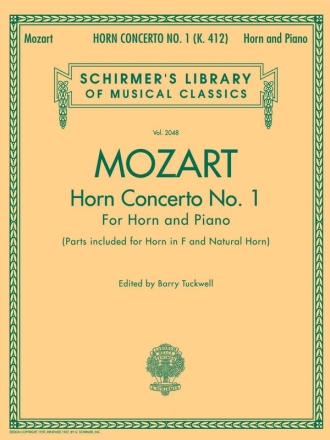 Horn concerto no.1 KV412 for horn and orchestra for horn and piano Tuckwell, Barry, ed