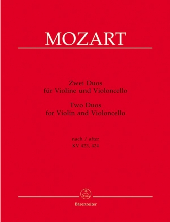 2 Duos nach KV423 und KV424  fr Violine und Violoncello Partitur und Stimmen