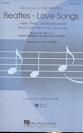 Beatles Love Songs for mixed chorus (SATB) and piano score