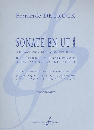Sonate en ut pour saxophone alto ou alto et orchestre pour saxophone alto (ou alto) et piano