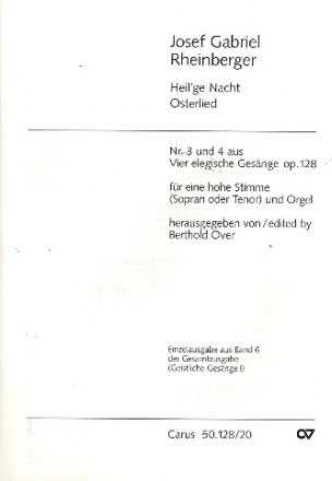 4 elegische Gesnge op.128 Band 2 fr hohe Stimme und Orgel