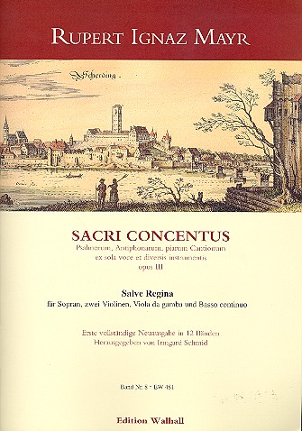 Salve Regina fr Sopran, 2 Violinen, Viola da gamba und Bc Partituren und Stimmen Sacri Concentus op.3 Band 8