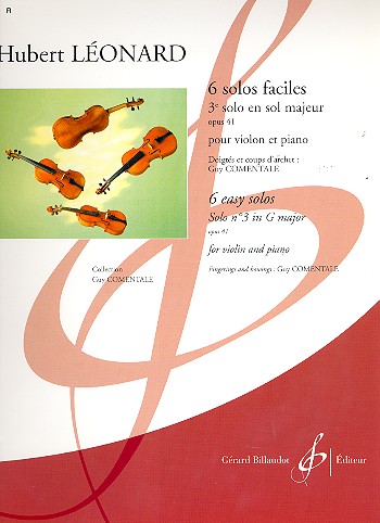 Solo sol majeur op.41 no.3 pour violon et piano Comentale, G., ed+arr.