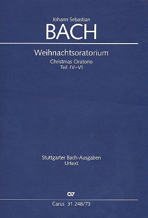 Weihnachtsoratorium BWV248 Kantaten 4-6 fr Soli, gem Chor und Orchester Klavierauszug (dt/en)
