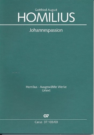 Johannespassion HoWV I.4 fr Soli, gem Chor und Orchester Klavierauszug