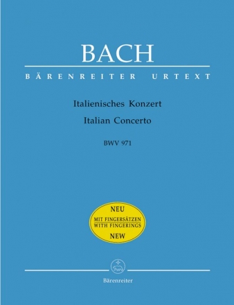 Italienisches Konzert BWV971 fr Klavier Neuausgabe 03/06 mit Fingrstzen