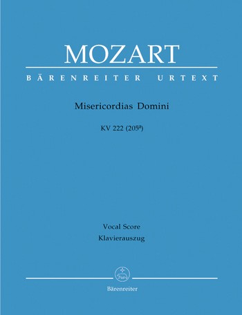 Misericordias Domini KV222 (205a) fr gem Chor, Streicher und Bc Klavierauszug