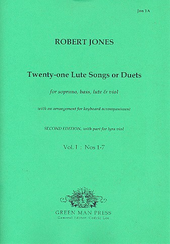 21 lute-songs or duets vol.1 (no.1-7) for soprano, bass, lute and viol (Keyboard ad lib),  parts