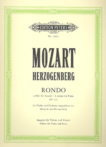 Rondo a-Moll KV511 fr Klavier fr Violine und kleines Orchester Klavierauszug
