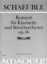 Konzert op.46 fr Klarinette und Streichorchester fr Klarinette und Klavier