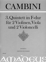 Quintett F-Dur Nr.3 für 2 Violinen, Viola und 2 Violoncelli Partitur und Stimmen