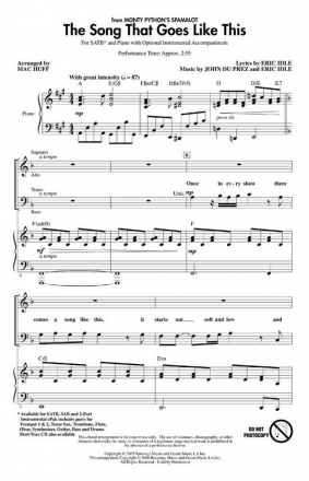 The Song that goes like this for mixed chorus (SATB) and piano,  score