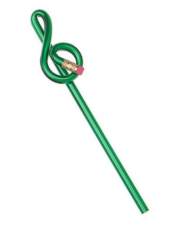 Pencil treble clef green (5 pcs)  set of 5