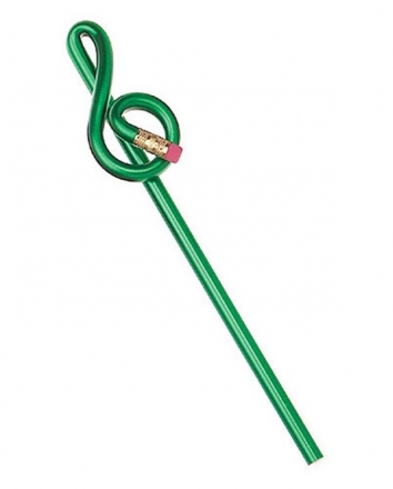 Pencil treble clef green