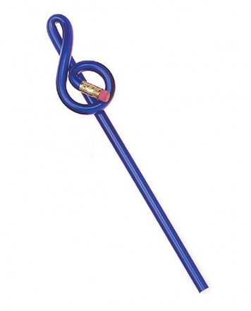 Pencil treble clef blue