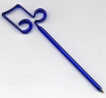 Kugelschreiber mit Achtelnoten blau