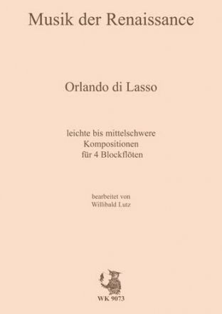 Leichte bis mittelschwere Kompositionen fr 4 Blockflten Partitur