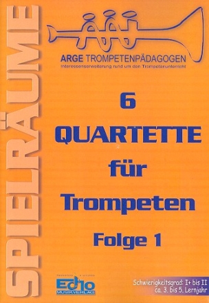 6 Quartette Band 1 fr 4 Trompeten Partitur und Stimmen