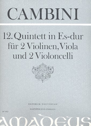 Quintett F-Dur Nr.18 fr 2 Violinen, Viola und 2 Violoncelli Partitur und Stimmen
