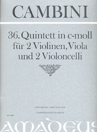 Quintett ES-Dur Nr.39 fr 2 Violinen, Viola und 2 Violoncelli Partitur und Stimmen