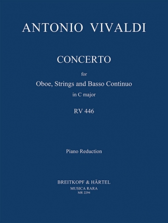 Concerto C major RV446 for oboe, strings and bc for oboe and piano