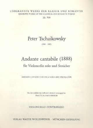 Andante cantabile fr Violoncello und Streicher Cello/Ba